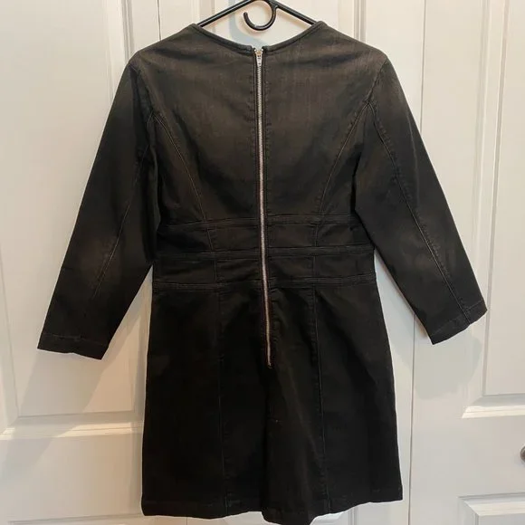 🎉🎊 HOST PICK 🎉🎊 Bebe Black Button Front Detail Dress Size 12 - Picture 8 of 10